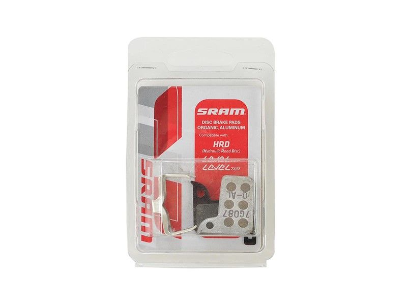 SRAM Disc brake pad Set for Road/Level Ultimate/TLM Organic pad, Quiet Aluminium backplate 1 set