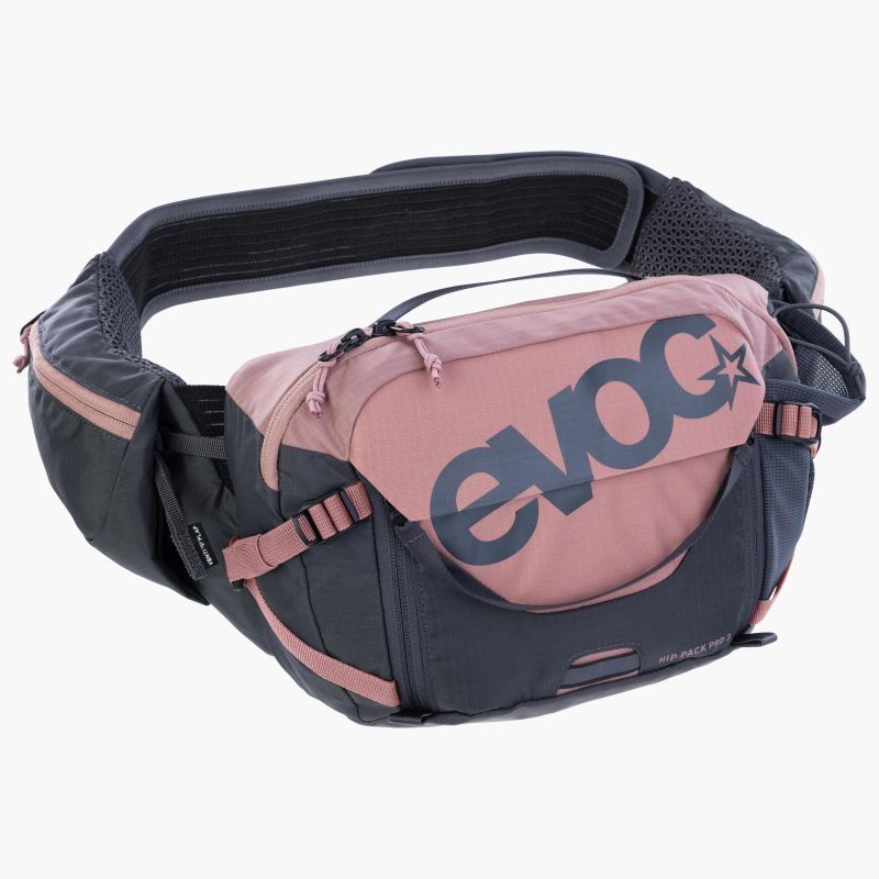 Evoc HIP PACK Pro 3L + 1,5L bladder – Dusty Pink Carbon Grey