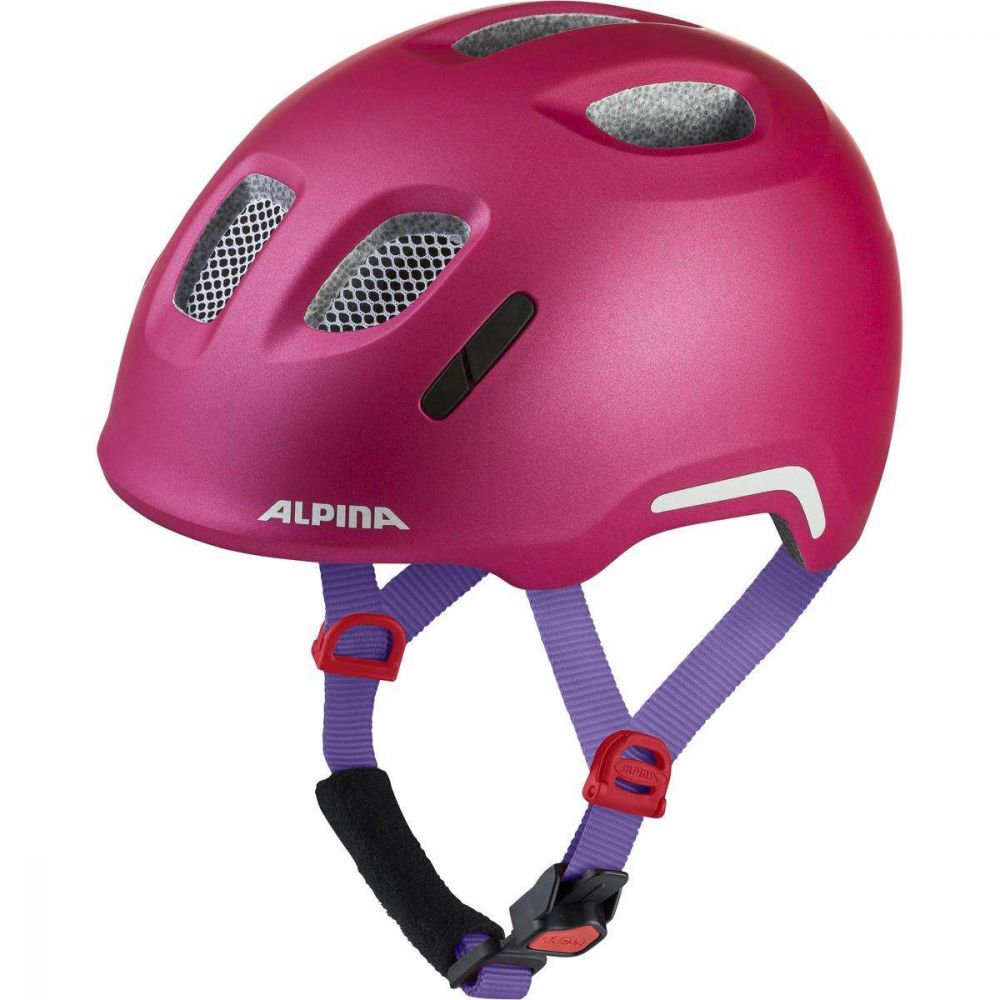 Alpina Ximo Flash Lasten pyöräilykypärä integroidulla takavalolla – Deep Rose Violet Matt