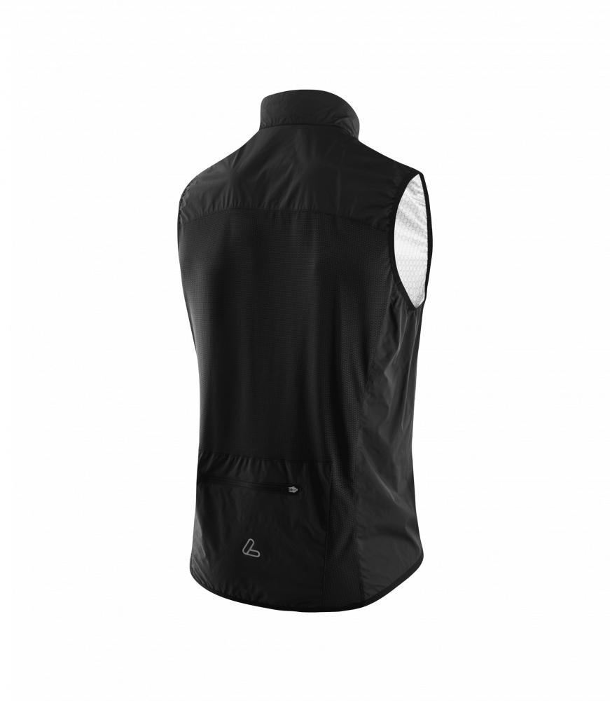 Löffler M Bike Vest CF WPM Pocket Black miesten kevyt musta pyöräilyliivi