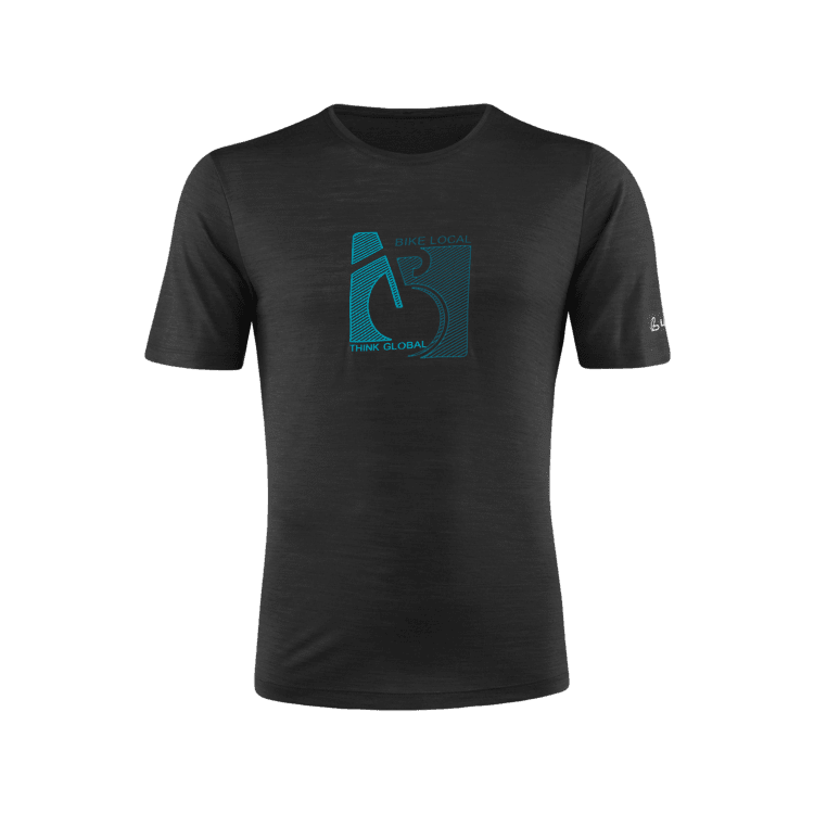 Löffler Printshirt Bike Merino-Tencel – Black