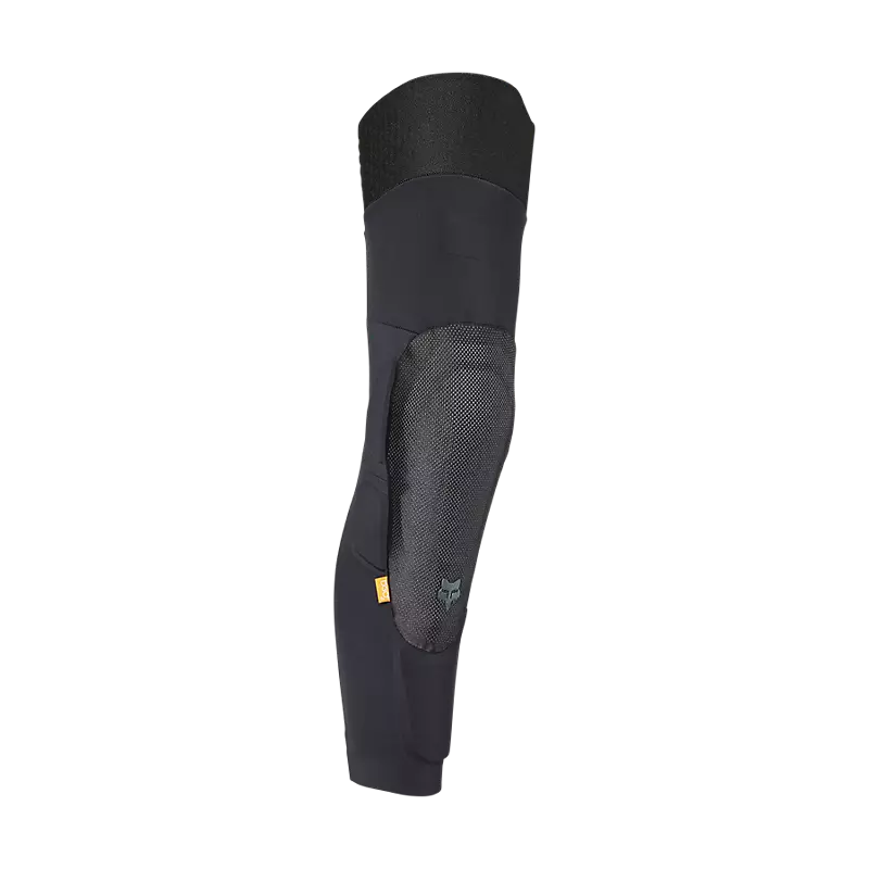 FOX Launch Elite Knee/Shin Guard – musta polvi- ja säärisuoja, D3O®-suojilla varustettuna.