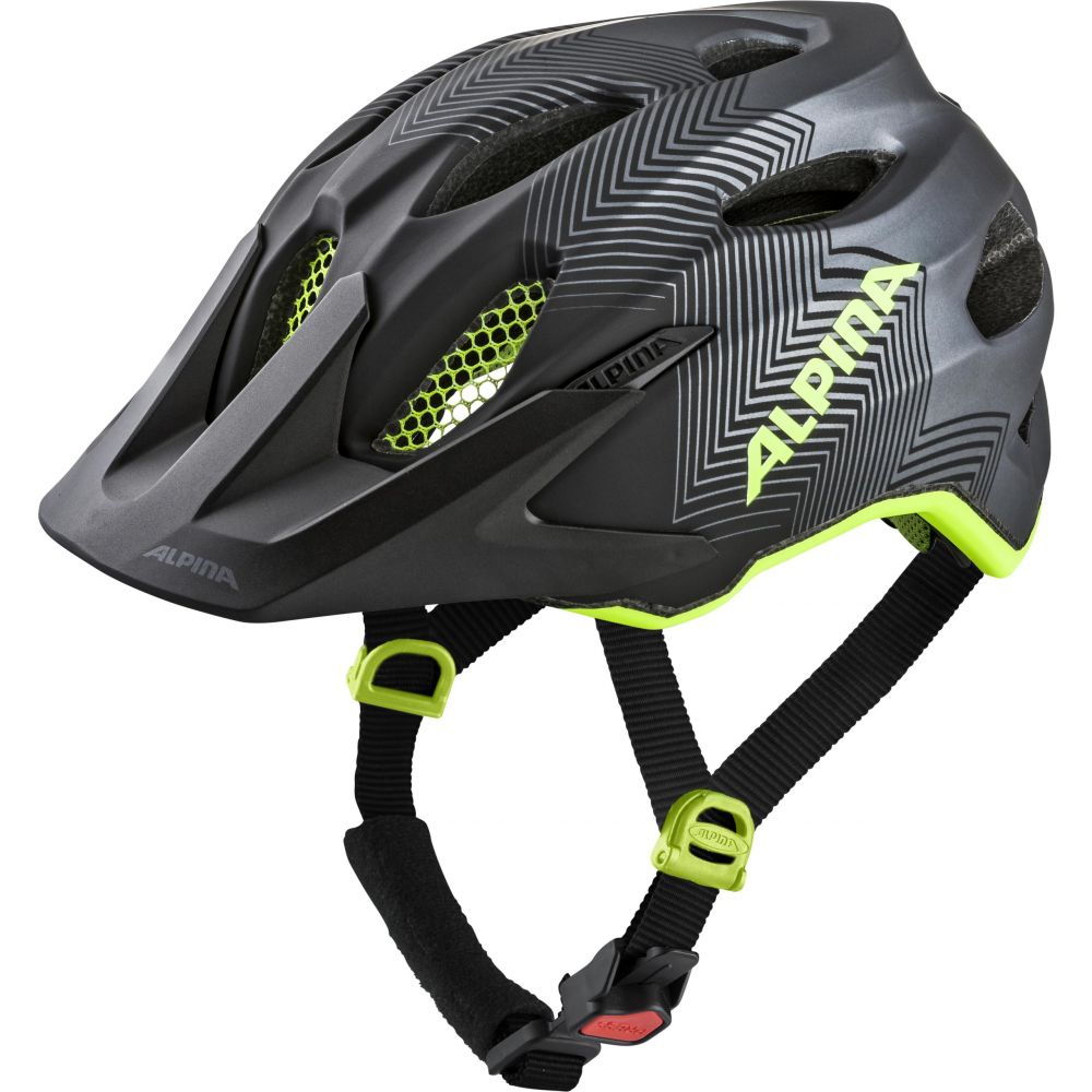 Alpina Carapax JR Lasten pyöräilykypärä – Black-Neon Yellow
