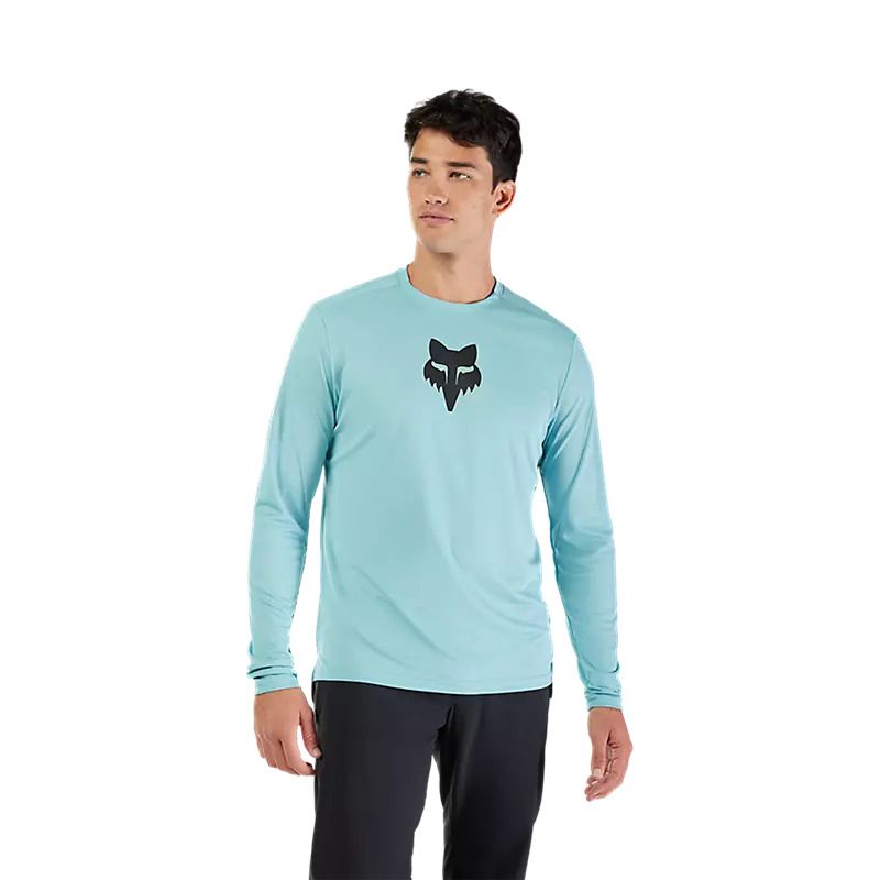 FOX Ranger LS Jersey Fox Head -pitkähihainen pyöräilypaita värissä Vintage Wash Blue
