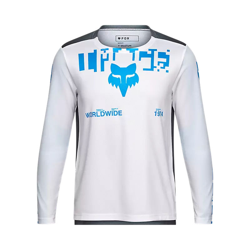 Fox Youth Ranger Digi Image Long Sleeve Jersey – lasten pitkähihainen maastopyöräilypaita, jossa on digitaalisesti kuvioitu design.