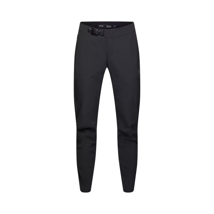 Fox Women's Ranger Pants – mustat naisten maastopyöräilyhousut, joissa on slim fit -leikkaus, vetoketjulliset taskut ja säädettävä vyötärö.​