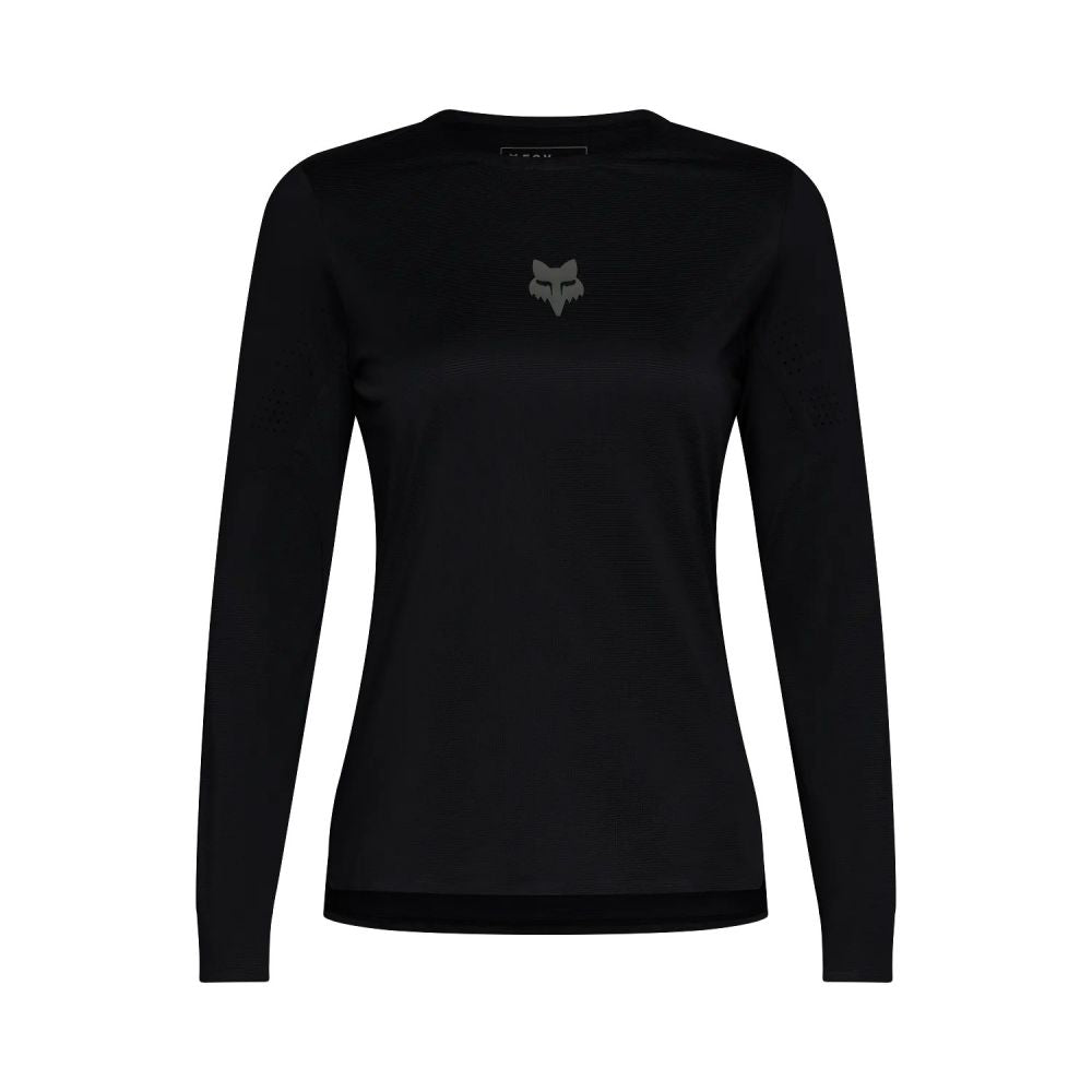 FOX Womens Flexair Long Sleeve Jersey Black naisten musta pitkähihainen MTB-ajopaita