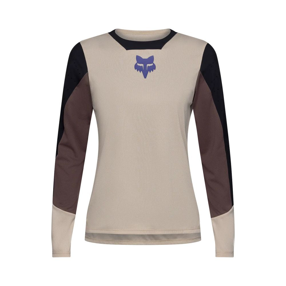 Fox Womens Defend Long Sleeve Jersey Park naisten pitkähihainen MTB-paita Chalk White