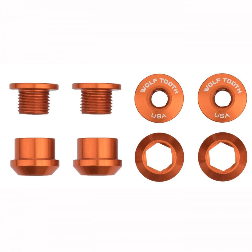 Wolftooth Set of 4 Chainring Bolts+Nuts for 1X – Oranssi