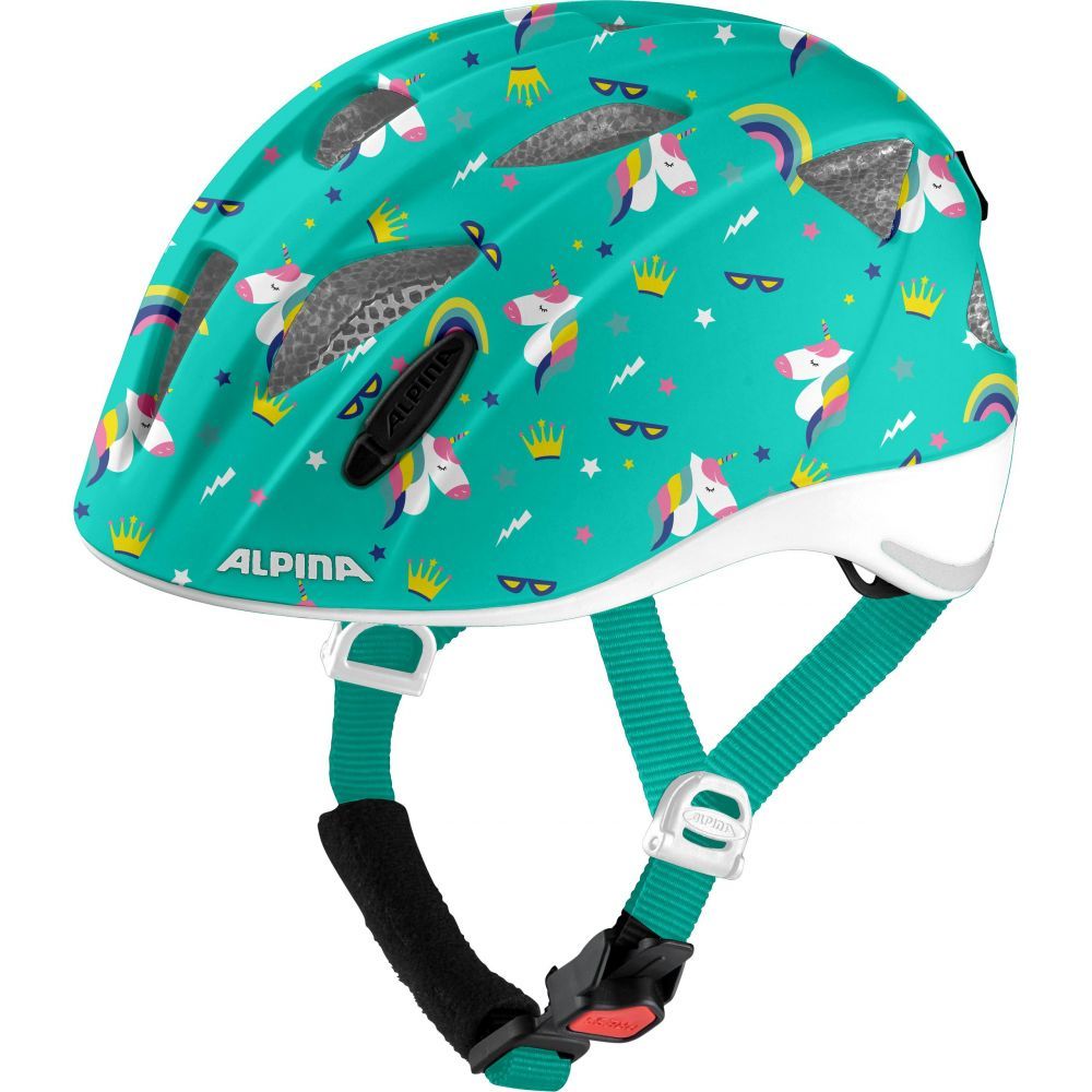 Alpina Ximo Flash Lasten pyöräilykypärä integroidulla takavalolla – 45–49 cm / Unicorn