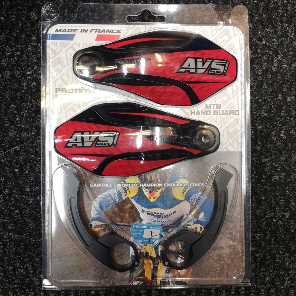 AVS Hand Guard Protector alumiinikiinnike – Musta/Punainen