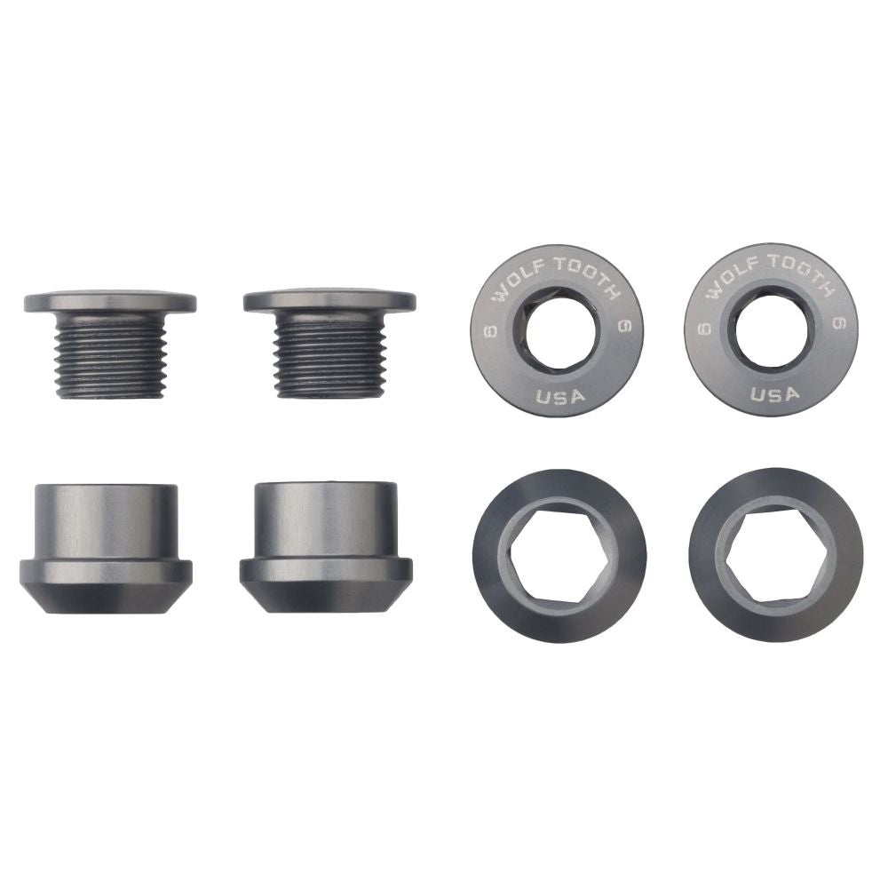 Wolftooth Set of 4 Chainring Bolts+Nuts for 1X – Harmaa