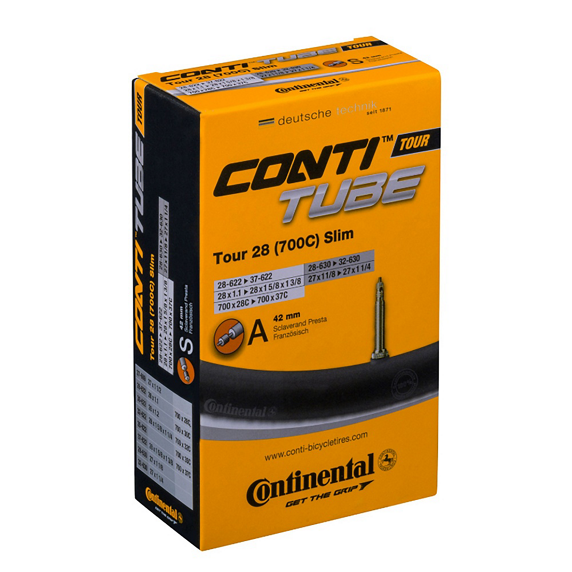 Continental Tour Slim 28" Inner Tube 28-37mm 700/622 42mm Presta Valve