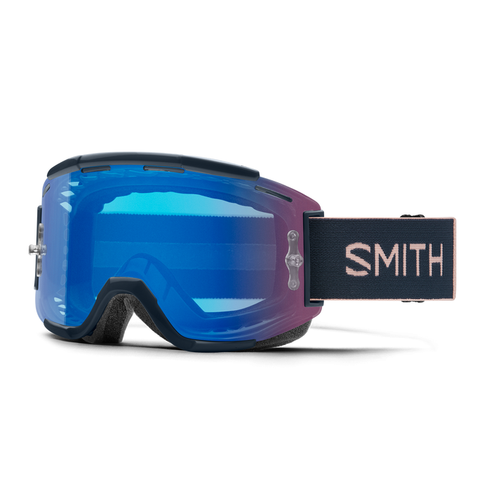 Smith Squad MTB, French Navy / Rock Salt+ ChromaPop Contrast Rose Flash / Clear Anti-Fog