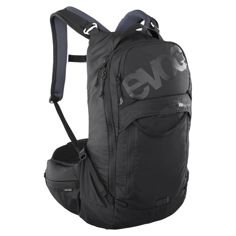 Evoc Trail Pro Blackline 16 pyöräilyreppu musta – kevyt ja suojaava reppu maastopyöräilyyn, LITESHIELD PLUS -selkäsuojalla