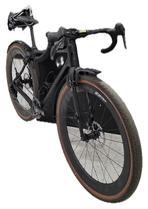 SKS Speedrocker XL 28 tuuman musta lokasuojasarja eteen ja taakse pyörään asennettuna