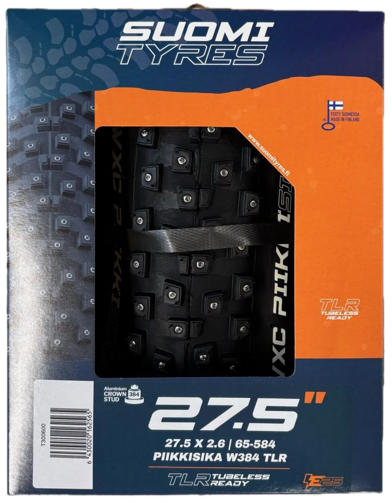 Studded Tire Suomi Tyres WXC Piikkisika W384 TLR 27.5 x 2.6" Folding Bead