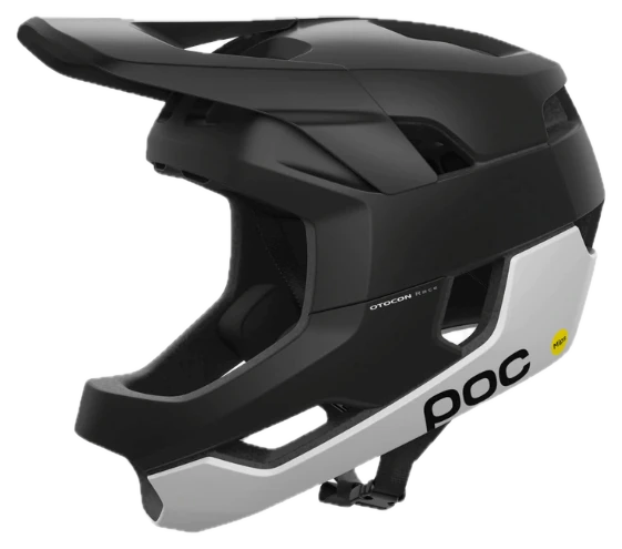 POC Otocon Race Mips Uranium Black Hydrogen White full face MTB-kypärä