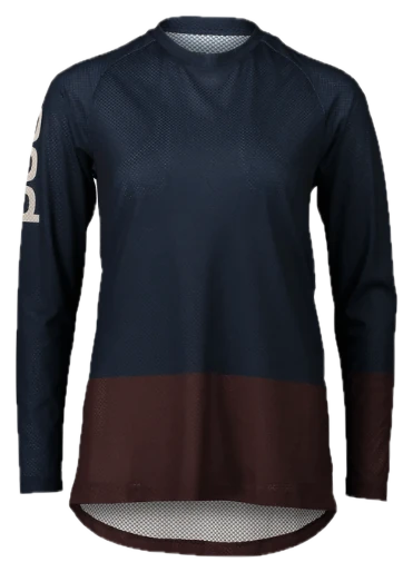 POC W's MTB Pure LS Jersey – Turmaline Navy/Axinite Brown