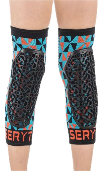 SERYT Youth Flow Knee Arlecchino Light Blue Red lasten MTB-polvisuojat aktiiviseen ajoon