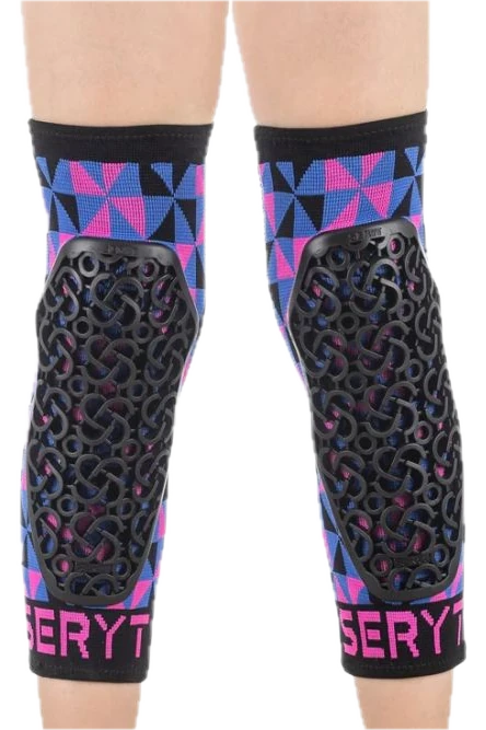 SERYT Youth Flow Knee Arlecchino Pink Blue polvisuojat enduro- ja trail-ajoon