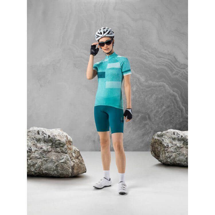 Löffler Women's Cycling Jersey W Bike Jersey HZ Finessa, image 3 – blue coral blue-green