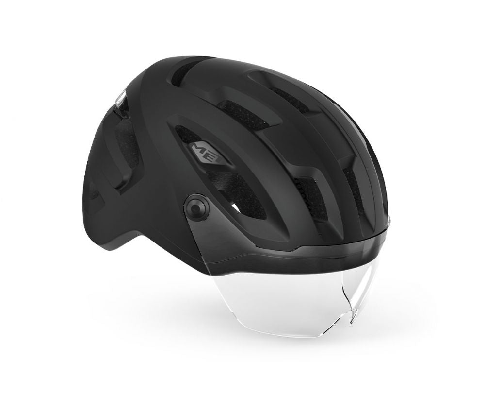 MET Intercity MIPS helmet with adjustable visor and integrated/chargeable rear light – BLACK MATTE