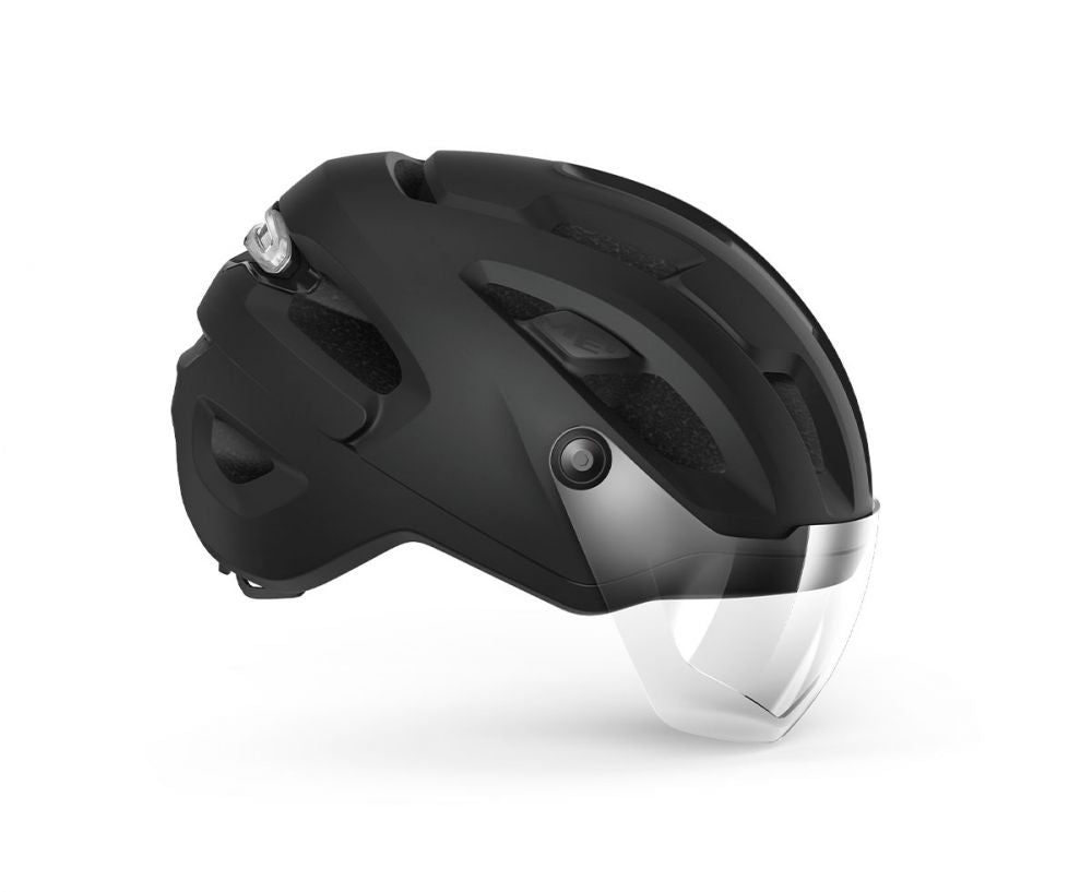 MET Intercity MIPS helmet with adjustable visor and integrated/chargeable rear light