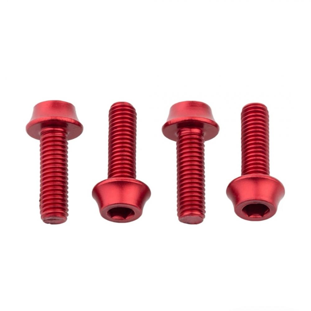 Wolf Tooth Water Bottle Cage Bolts 4 kpl – Red