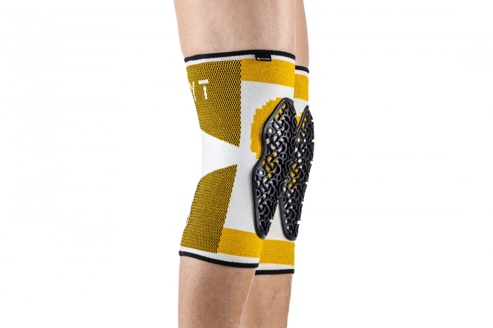 Seryt Flow Knee Protector polvisuoja white-gold maastopyöräilyyn ja pyöräilyyn