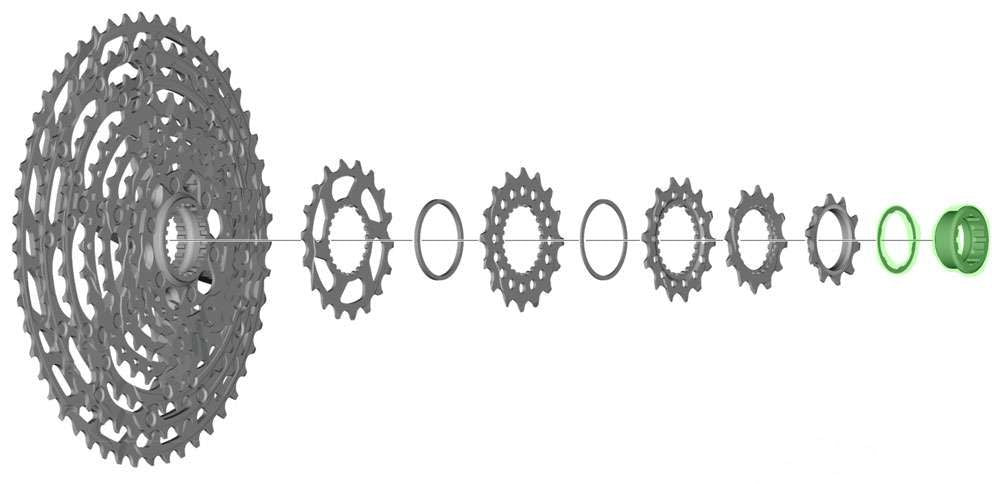 Shimano Rear Derailleur Lock Ring with Spacer for 12-speed freehub body CS-M8100/M7100, image 3
