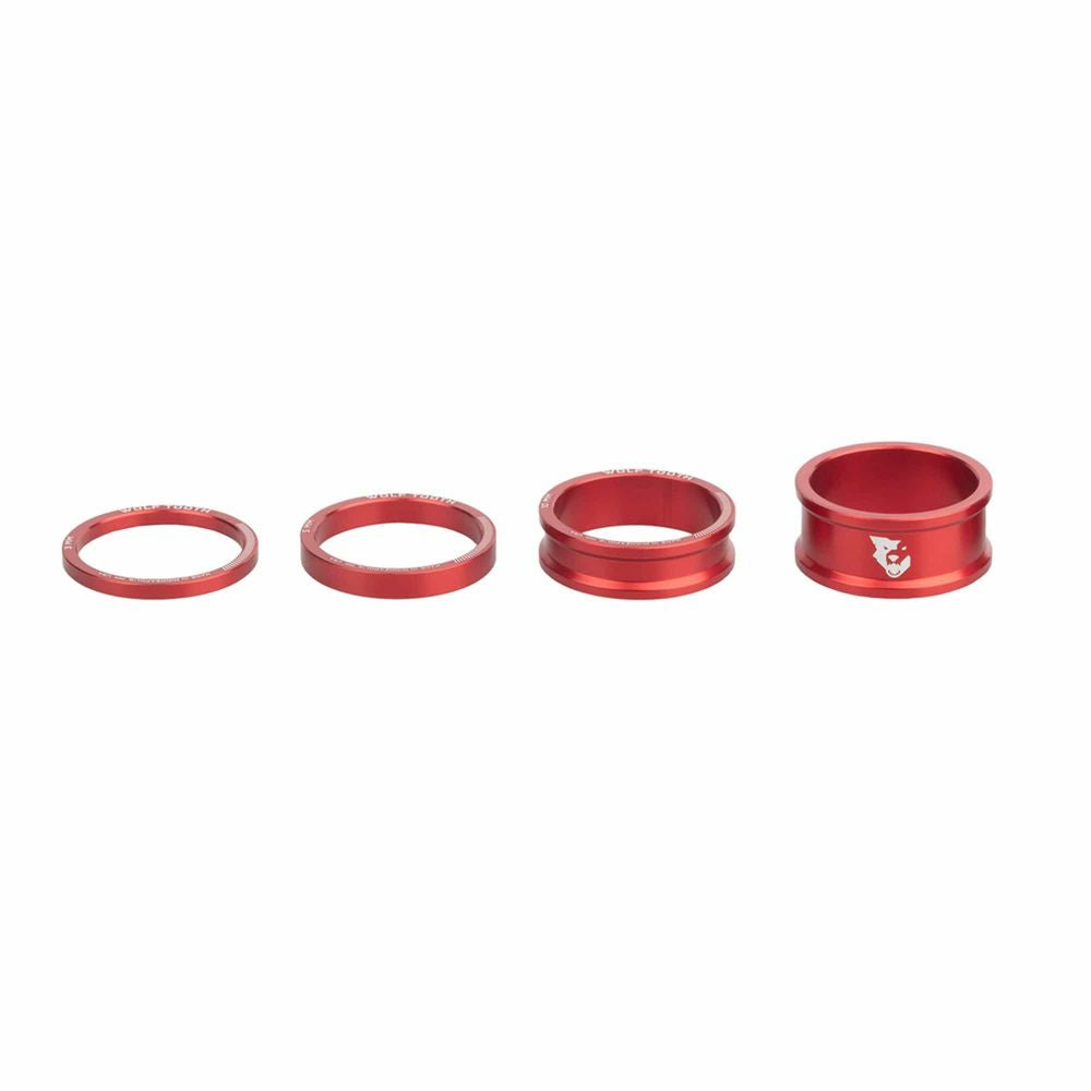 Wolf Tooth Precision Headset Spacers 4kpl – Punainen
