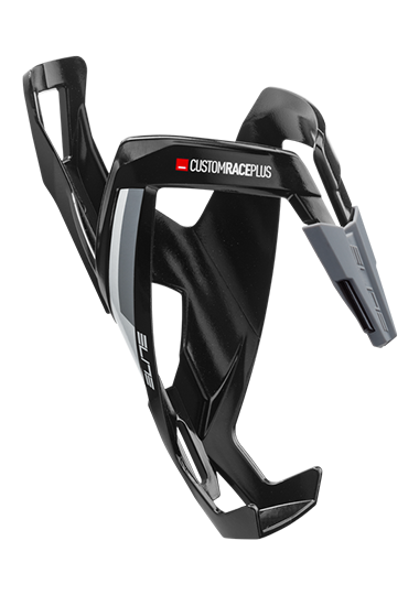 Elite Custom Race Plus bottle cage – Glossy Black White Graphic