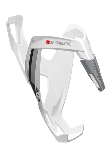 Elite Custom Race Plus bottle cage – White Glossy Black Graphic