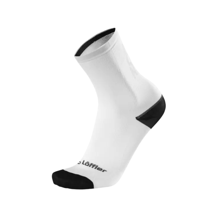 Löffler Bike Socks Message White kevyet valkoiset pyöräilysukat