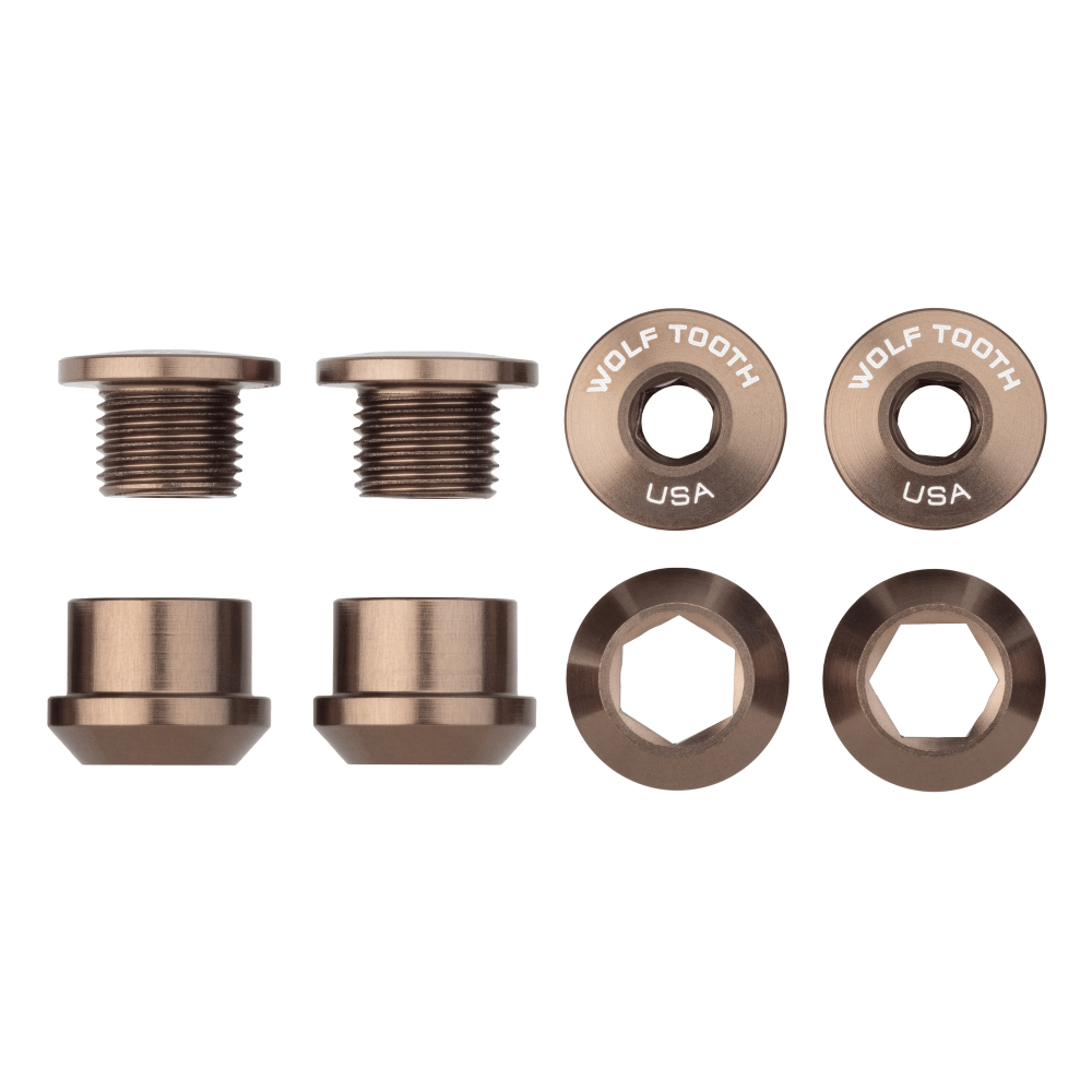 Wolftooth Set of 4 Chainring Bolts+Nuts for 1X – Espresso
