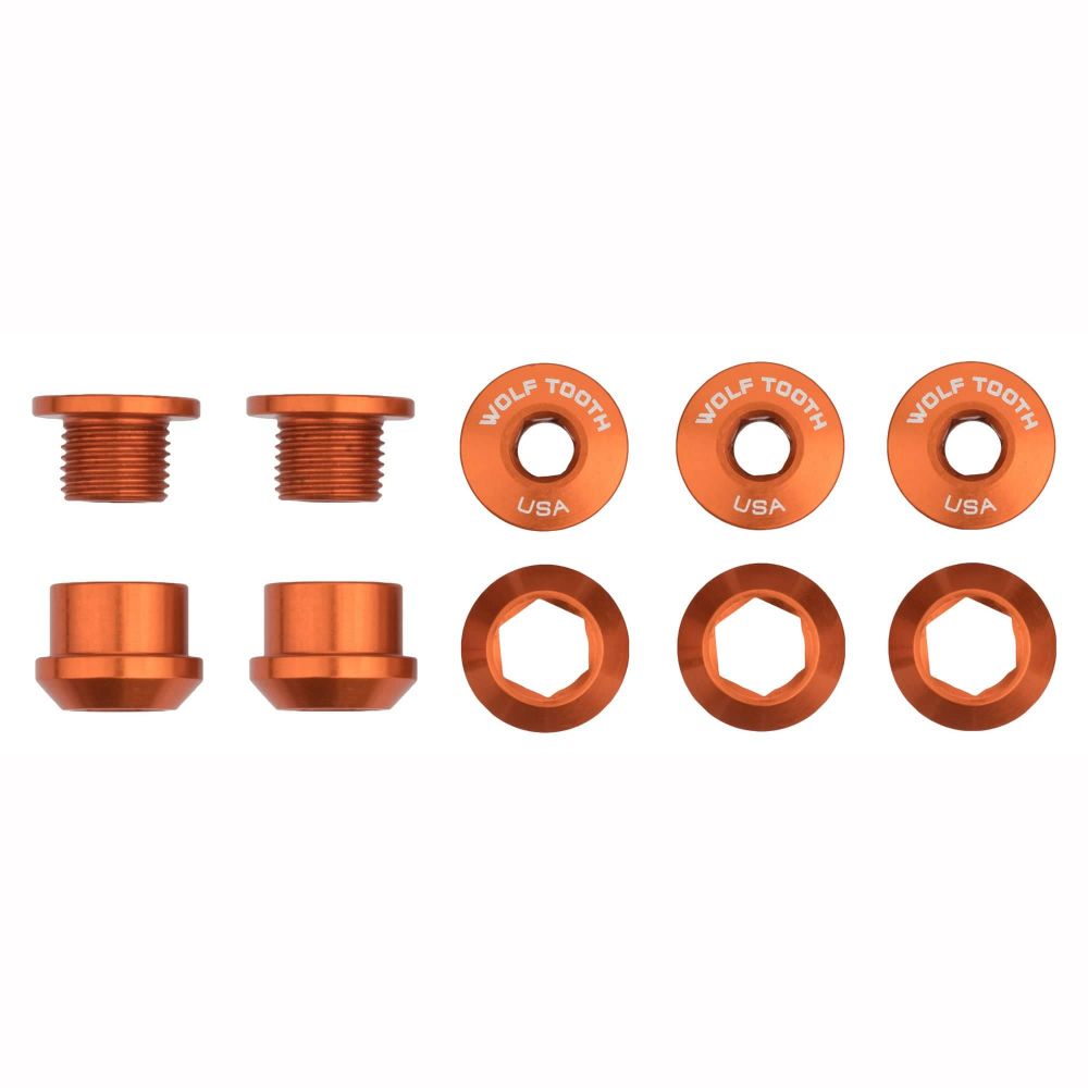 Wolf Tooth Set of 5 Chainring 6mm Bolts+Nuts for 1X – Oranssi