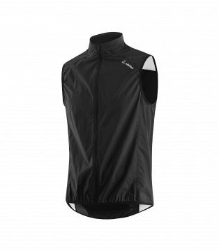 Löffler M Bike Vest CF WPM Pocket Black miesten kevyt musta pyöräilyliivi
