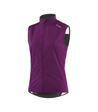 Löffler W Bike Vest CF WPM Pocket Bordeaux naisten kevyt ja tuulelta suojaava pyöräilyliivi