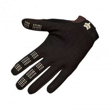 Fox Flexair Pro Gloves – mustat maastopyöräilyhanskat, joissa on D3O®-rystysuojaus ja Dyneema®-vahvistettu kämmenselkä.