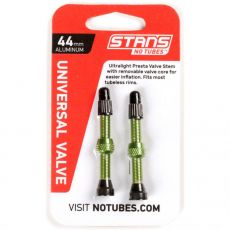 NoTubes tubeless alumiiniventtiili 44mm Vihreä 2kpl