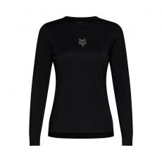 FOX Womens Flexair Long Sleeve Jersey Black naisten musta pitkähihainen MTB-ajopaita