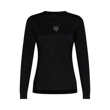 FOX Womens Flexair Long Sleeve Jersey Black naisten musta pitkähihainen MTB-ajopaita