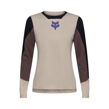 Fox Womens Defend Long Sleeve Jersey Park naisten pitkähihainen MTB-paita Chalk White