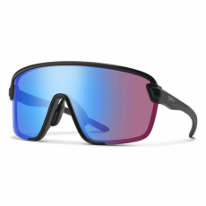 SMITH Bobcat Matte Black +  ChromaPop Low Light Rose Blue Mirror ja Kirkas linssi