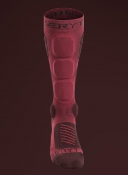 SERYT SHELTER Protective Socks MTB- ja motoajoon Dark Red edestä