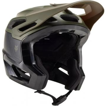 Fox Dropframe Pro Runn Olive Green 3/4 maastopyöräilykypärä