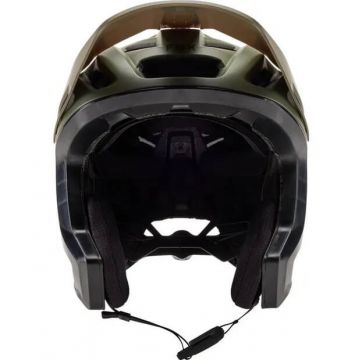 Fox Dropframe Pro Runn Olive Green laajasti suojaava open face -kypärä