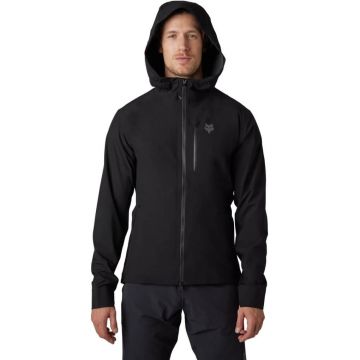 Fox Flexair NeoShell Water Jacket – musta miesten sadetakki kypärähupulla