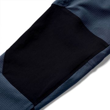 Fox YTH Defend -nuorten ajohousut Galaxy Blue -värissä maastopyöräilyyn polven vahvike